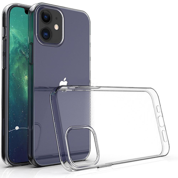 iPhone 12 - Stötdämpande Silikonskal + Skärmskydd Transparent