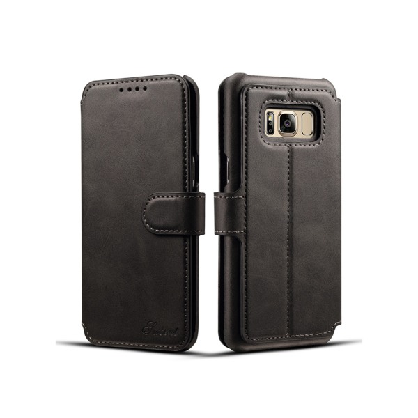 Praktiskt Fodral med Plånbok - Samsung Galaxy S8 (PU-Läder) Svart