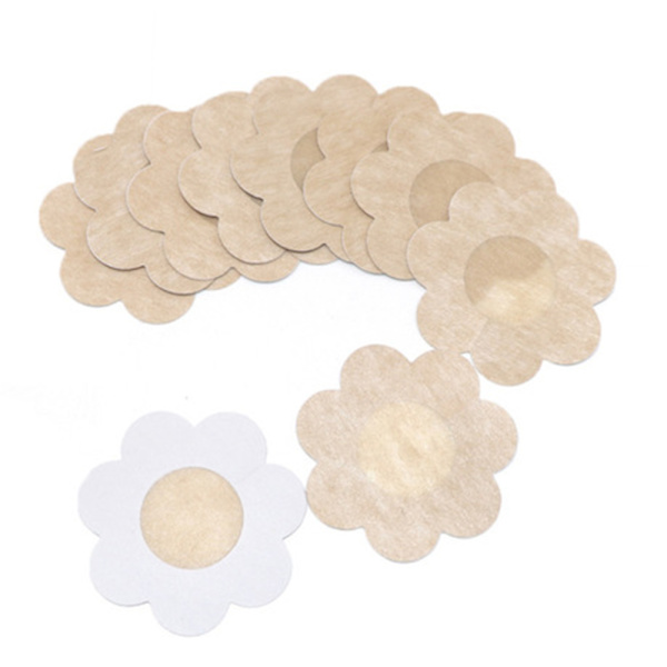 Självhäftande Eleganta Nipple Covers 5 Par Beige Blomma