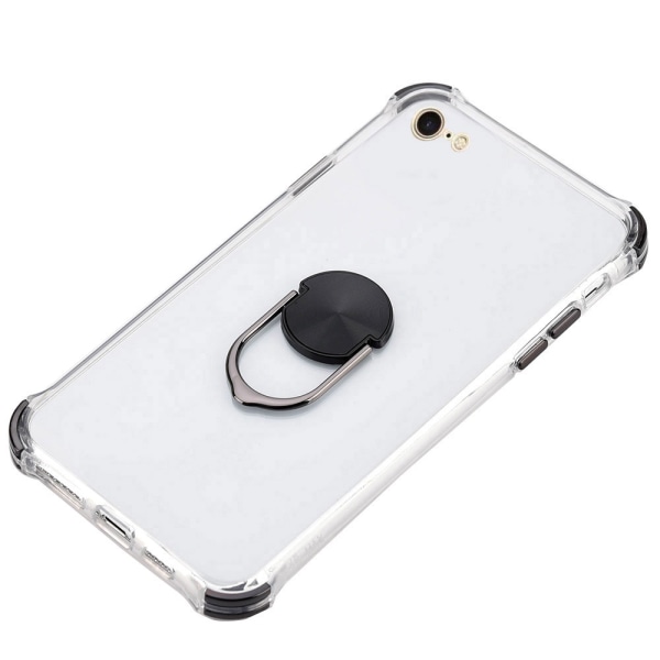 Stilfuldt silikone etui med ringholder - iPhone 6/6S Svart