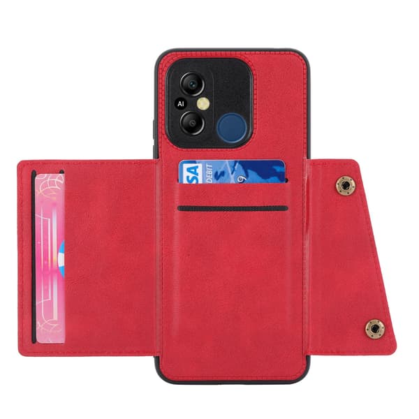 Lyxigt PC Läder Retro Flip Plånboksfodral För Xiaomi Redmi 12C grå