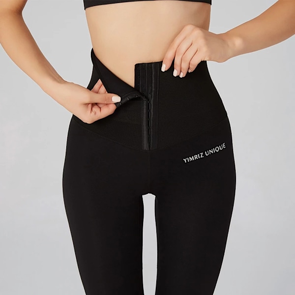 Bekväma Sport Yoga Leggings Hög Midja Röd L