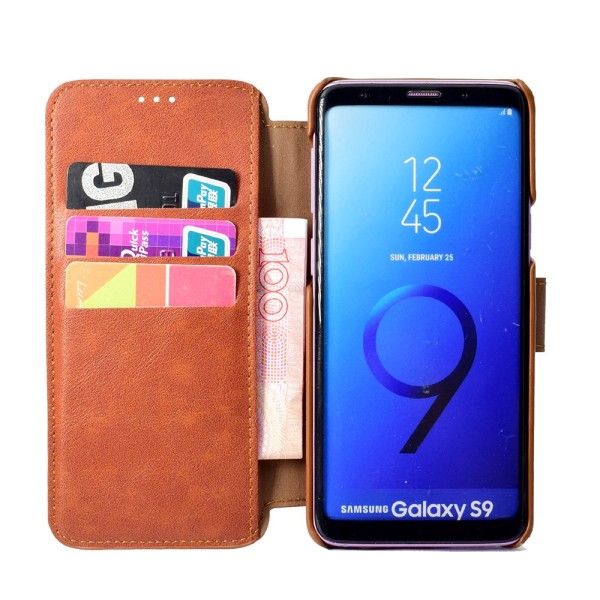 Samsung Galaxy S9 - Elegant deksel med lommebok Svart