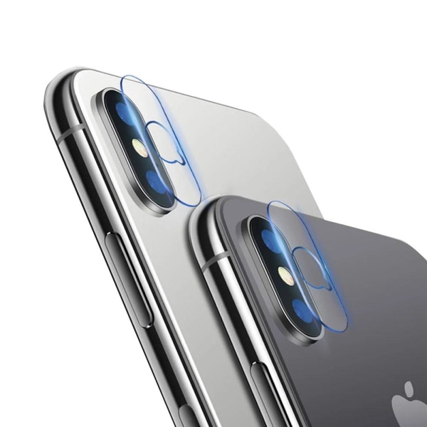 2-PACK iPhone X/XS skærmbeskytter + kameralinsebeskytter HD 0,3 mm Transparent/Genomskinlig