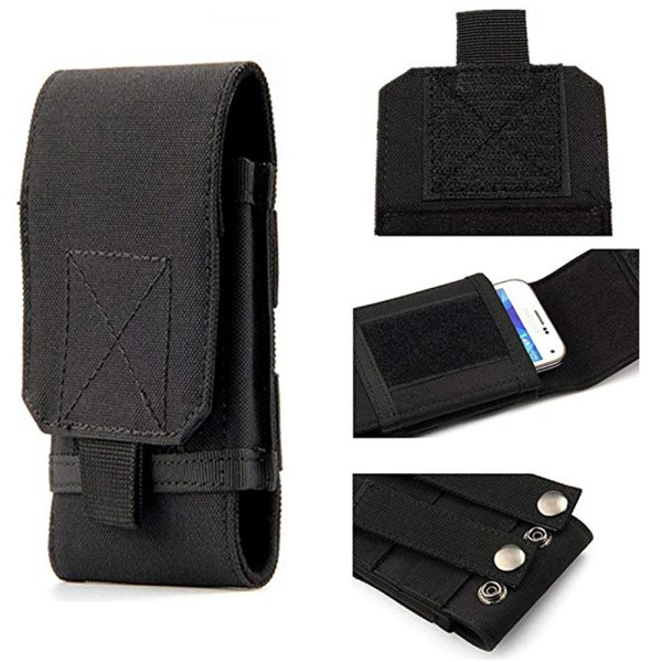 Praktisk og holdbar bæltetaske til mobiltelefoner (størrelse L/XL) Svart