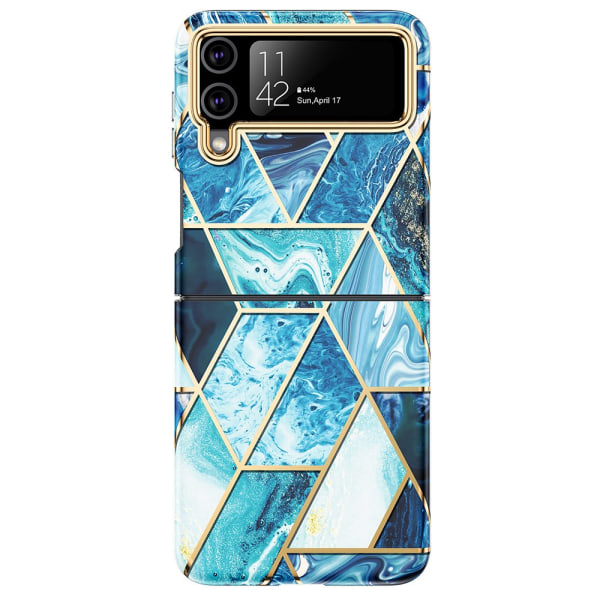 Samsung Galaxy Z Flip 4 - Beskyttelsescover i marmordesign Blå
