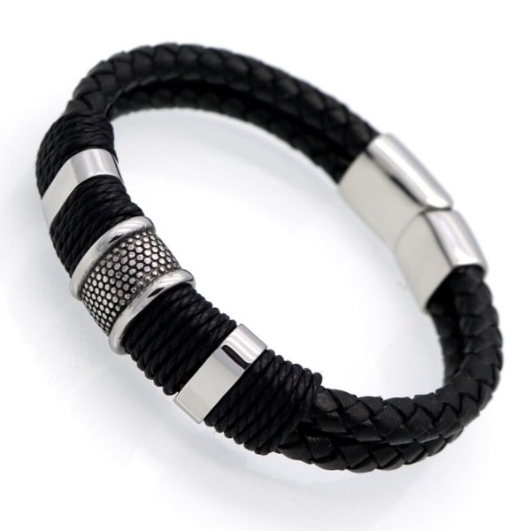 Stilsäkert Armband i Klassisk Design Svart 19CM 