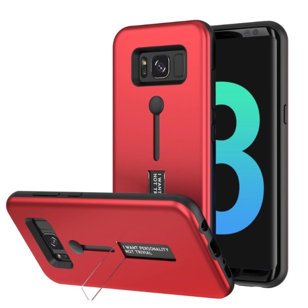 Samsung Galaxy S8 Kisscase-Skal med H�llarfunktion Röd