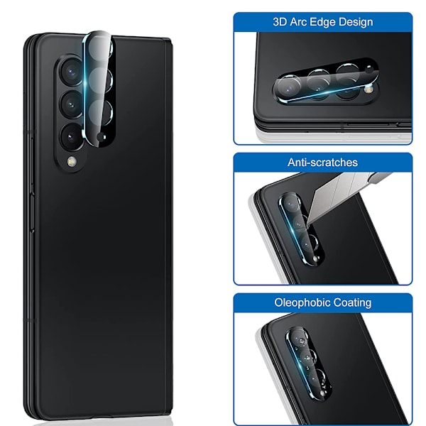 2-PACK Samsung Galaxy Z Fold 4 Kameralinsskydd 2.5D HD Transparent