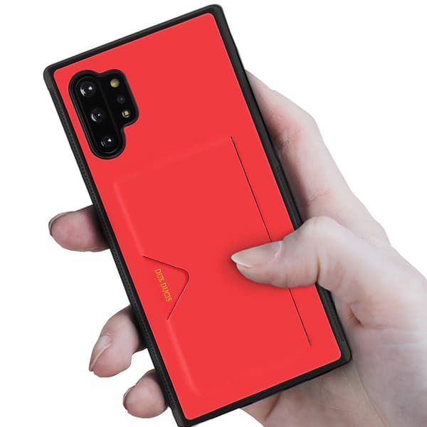 Professionellt Skal med Kortfack - Samsung Galaxy Note10 Plus Röd