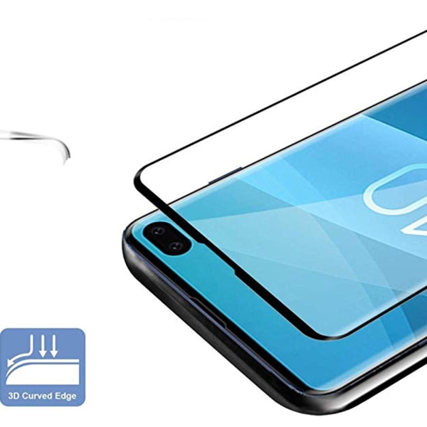 HuTech EXXO 3D-design näytönsuoja Samsung Galaxy S10+:lle Transparent/Genomskinlig
