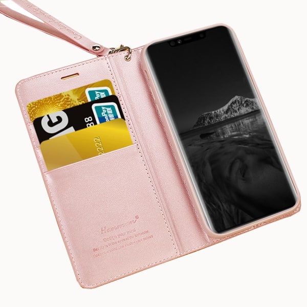 Tyylikäs lompakkokotelo Hanmanilta - Samsung Galaxy S10 Plus Guld
