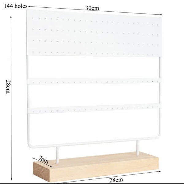 Praktiskt Elegant Smyckesställ med 144 Hål Svart