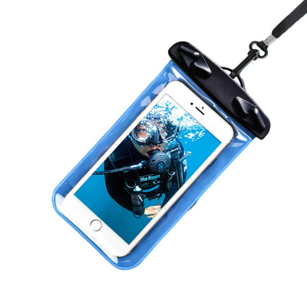 Praktisk vanntett etui for mobiltelefoner Ljusblå Ljusblå