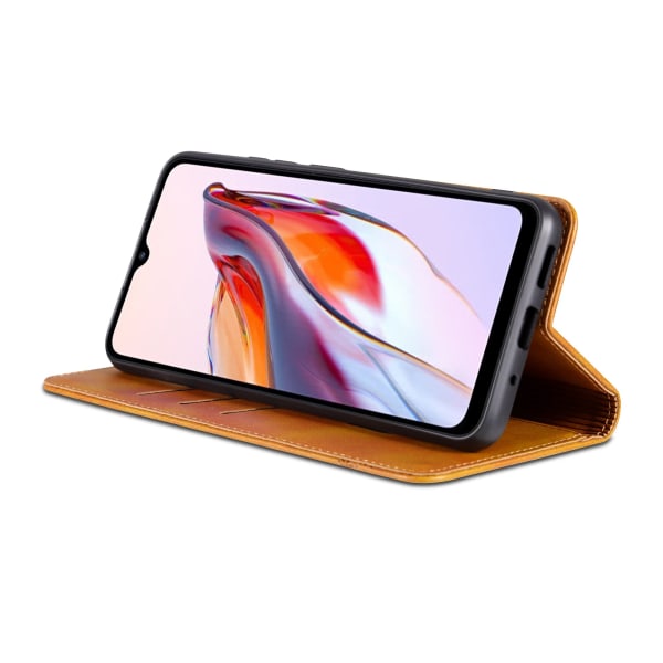 Lyxigt läderfodral för Redmi 12C Svart