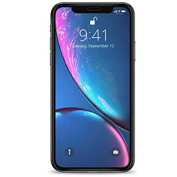 iPhone XR Skärmskydd 2.5D 3-PACK med Ram 9H HD-Clear Screen-Fit Svart