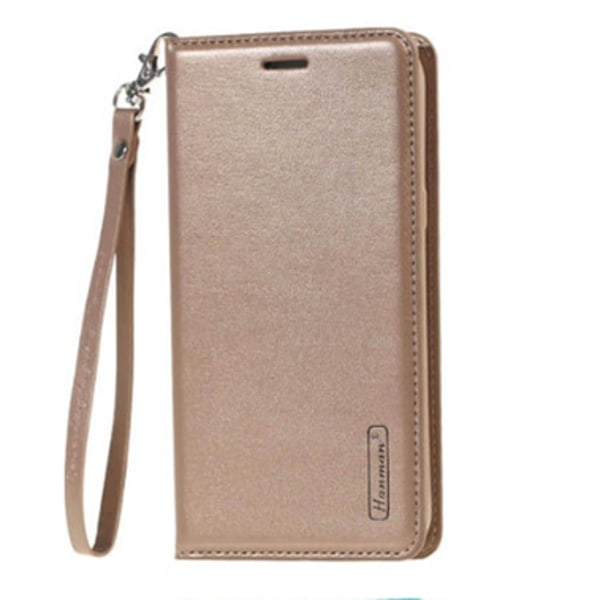 Stilig deksel med lommebok fra Hanman - iPhone XR Guld