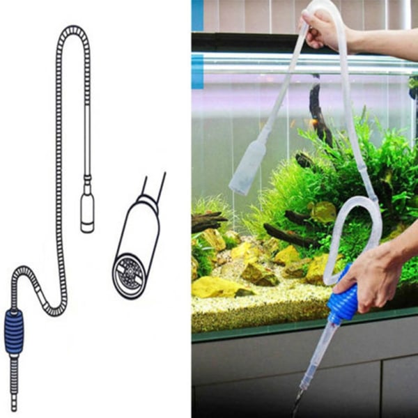 Käytännöllinen akvaarion puhdistuspumppu Genomskinlig