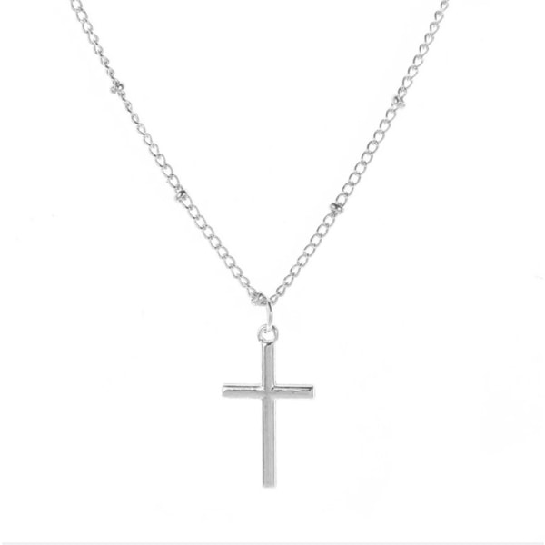 Exklusivt Bekvämt Hög Kvalitet Kors Halsband Silver