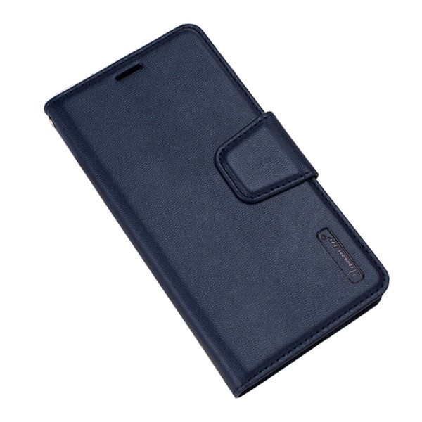 iPhone 15 plus - Elegant HANMAN Plånboksfodral Marine blue