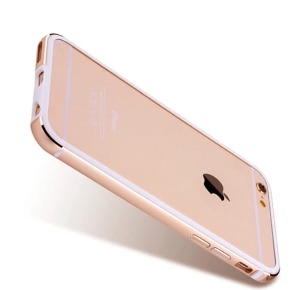 iPhone 6/6S Plus - Stilren Bumper i Aluminium och Silikon Guld