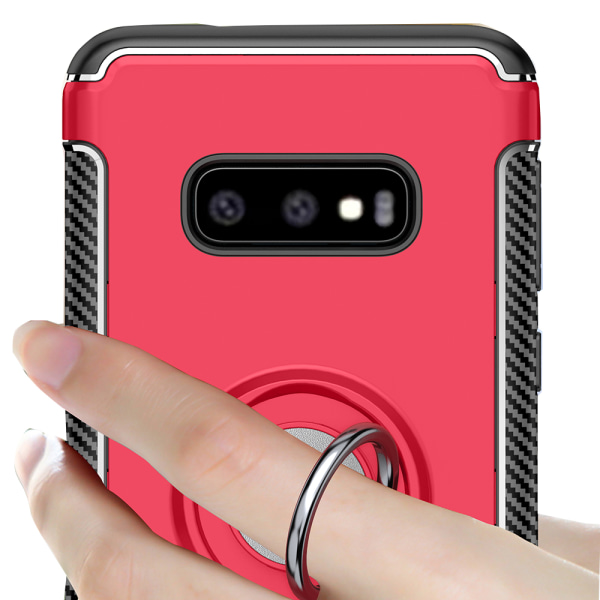Flovemes Elegant etui med ringholder - Samsung Galaxy S10+ Svart