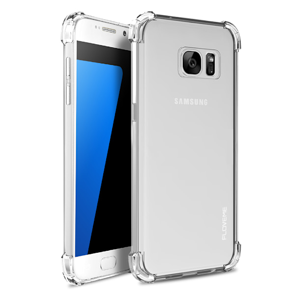 Praktiskt Robust silikonskal extra tjocka hörn - GALAXY S7 EDGE Silver/Grå