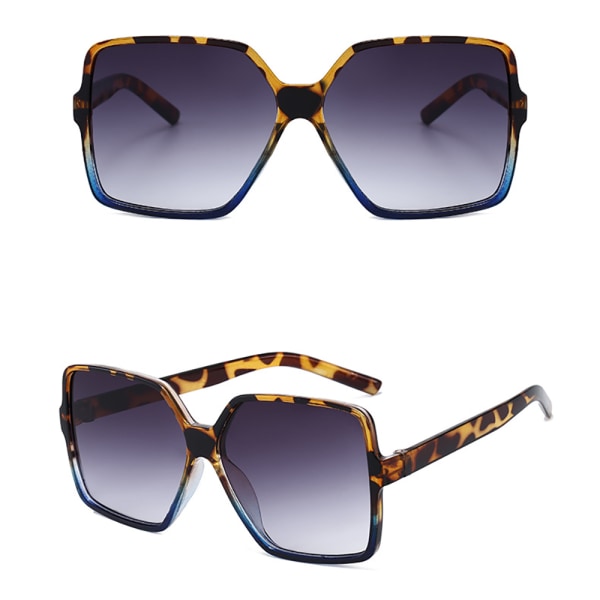Eleganta Gradient Polariserade Solglasögon Leopard/Blå