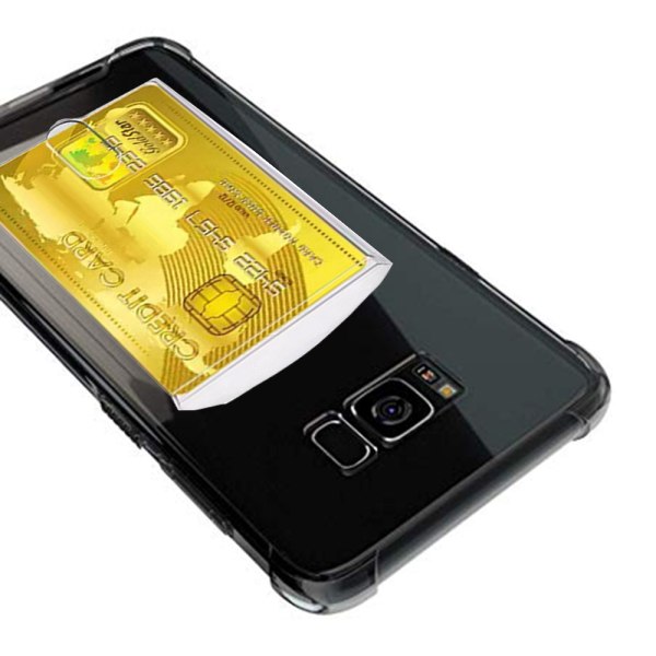 Samsung Galaxy S8 Plus - Tehokas suojakuori korttitelineellä Transparent/Genomskinlig