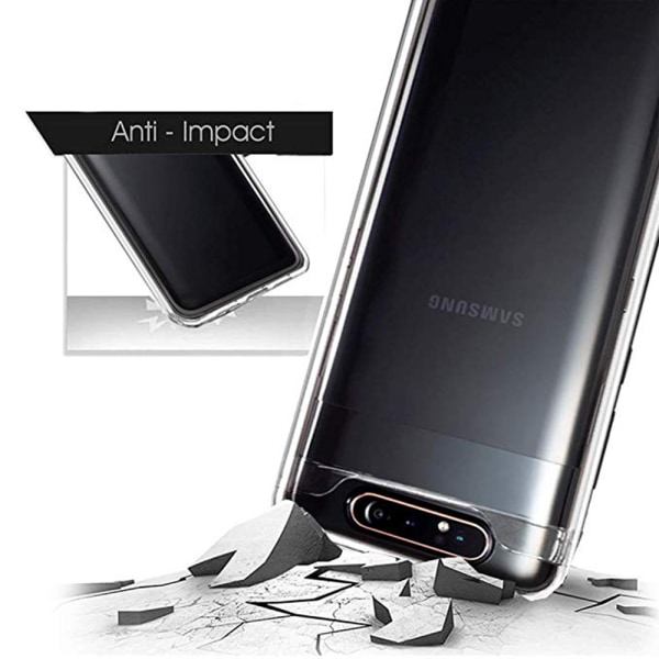 Samsung Galaxy A80 - Kraftig FLOVEME Silikone Cover Transparent/Genomskinlig