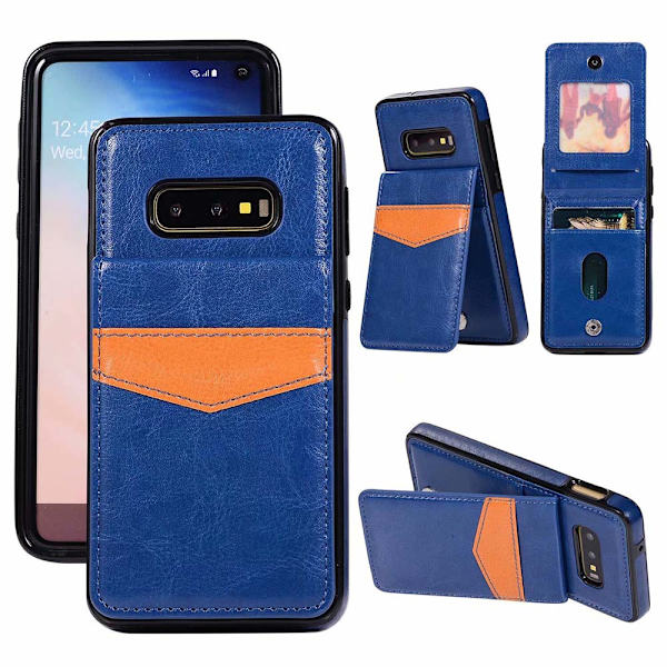 Skyddande Skal med Kortfack (Leman) - Samsung Galaxy S10E Blå Blå