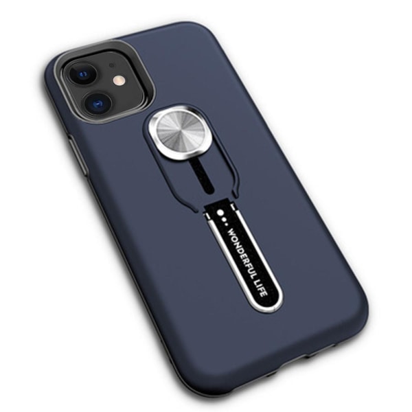 iPhone 12 - Exklusivt Stötdämpande Skal med Hållare Blå