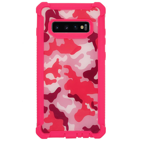 Samsung Galaxy S10e - Professionel EXXO Beskyttelsesetui Hjørnebeskyttelse Kamouflage Rosa