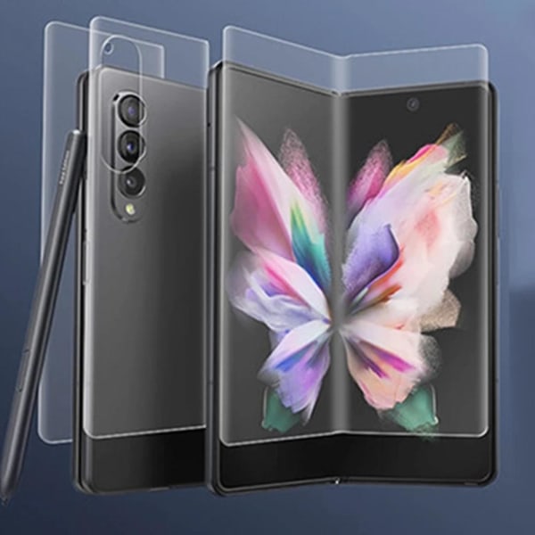 3-in-1 Samsung Galaxy Z Fold 3 Hydrogel Skärmskydd Transparent/Genomskinlig