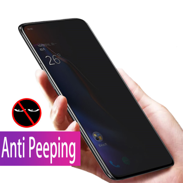 Samsung A80 2.5D Anti-Spy -näytönsuojakehys 9H Svart