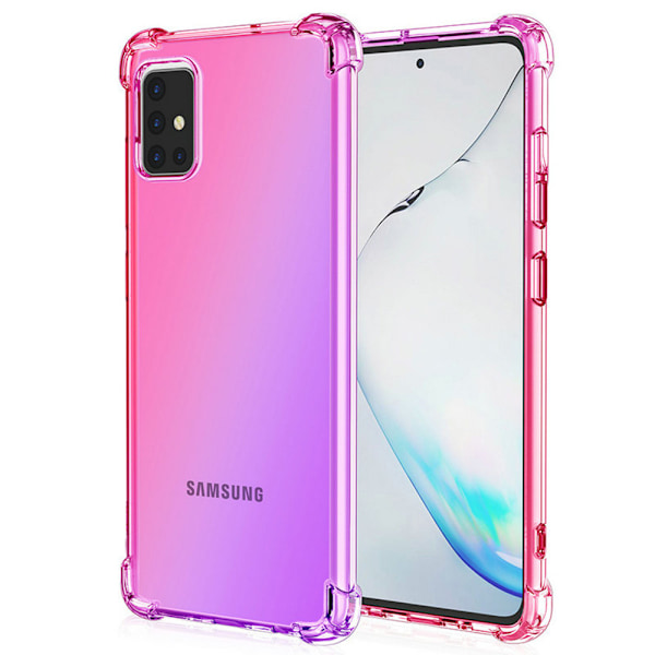 Samsung Galaxy A51 - Stötdämpande Floveme Silikonskal Blå/Rosa