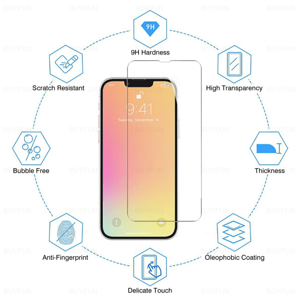 iPhone 13 Pro Fram- & Baksida Skärmskydd 0,3mm Transparent/Genomskinlig