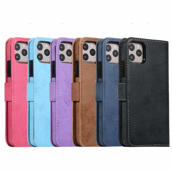 iPhone 11 Pro Max - Praktisk LEMAN Wallet etui Svart