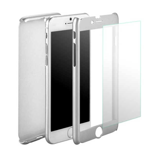 Stilrent Skyddsfodral iPhone 6plus/6Splus (Fram och bak)  SILVER Silver/Grå