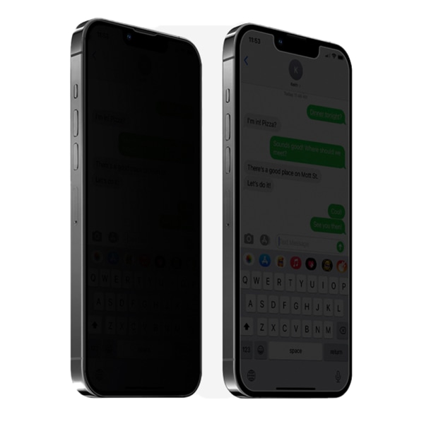 2-Pack iPhone 15 Pro Näytönsuoja Anti-Spy HD 0,3mm Svart