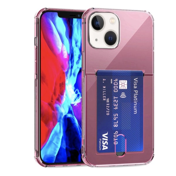 iPhone 13 Mini - Smart beskyttelsescover med kortholder Hot Pink