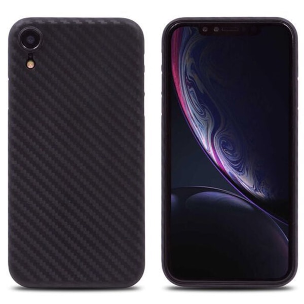 iPhone XR - Holdbart Carbon Design Cover Svart