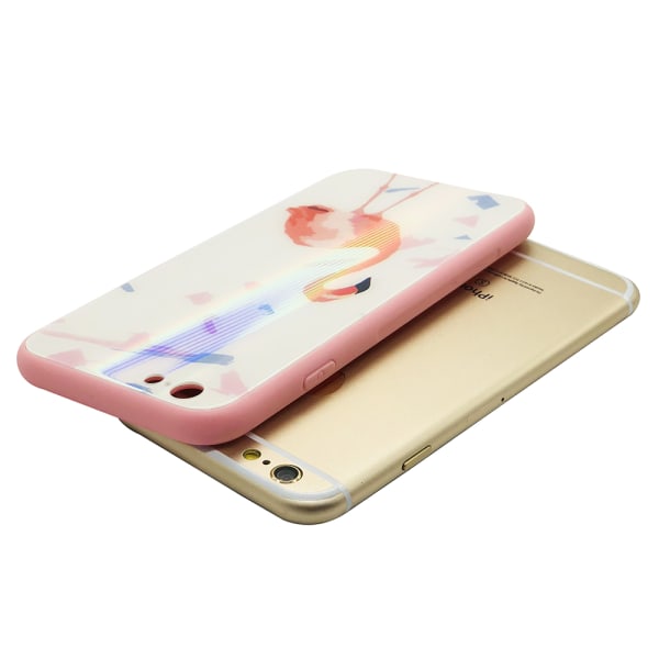 Elegant Skyddskal för iPhone 6/6S Plus (Härdat glas) Flamingo