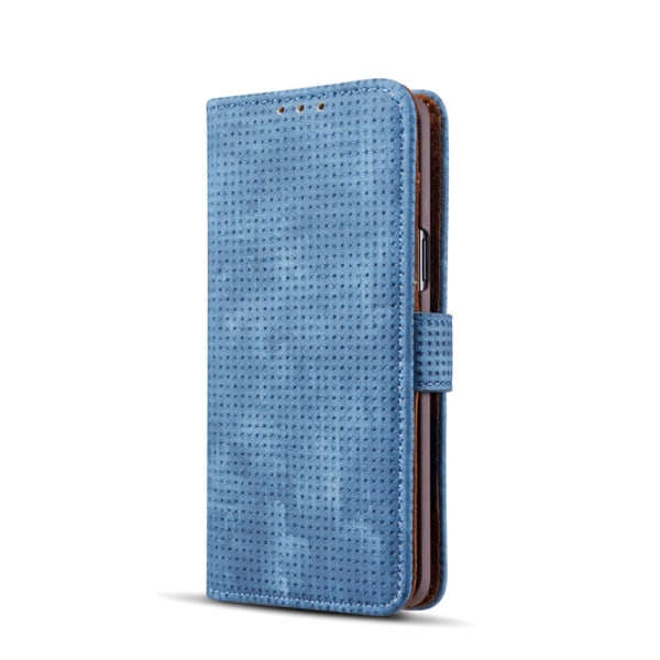 Lommebokdeksel i retrodesign fra LEMAN til Samsung Galaxy S9+ Blå