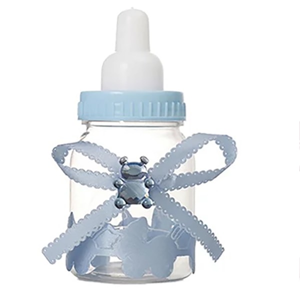 Elegant babyflaske dåpsgave babydusj Blå