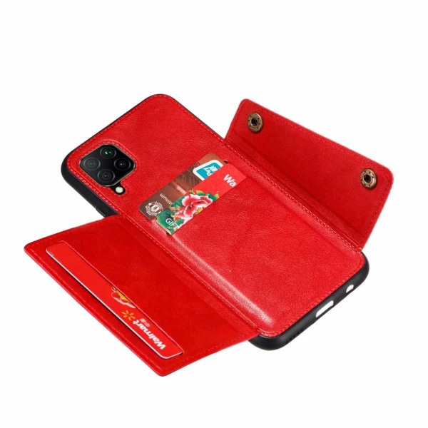 Huawei P40 Lite - Gjennomtenkt deksel med kortholder Röd