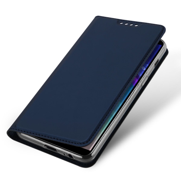 Samsung Galaxy A6 Plus - Fodral med Kortfack (SKIN Pro SERIES) Marinblå