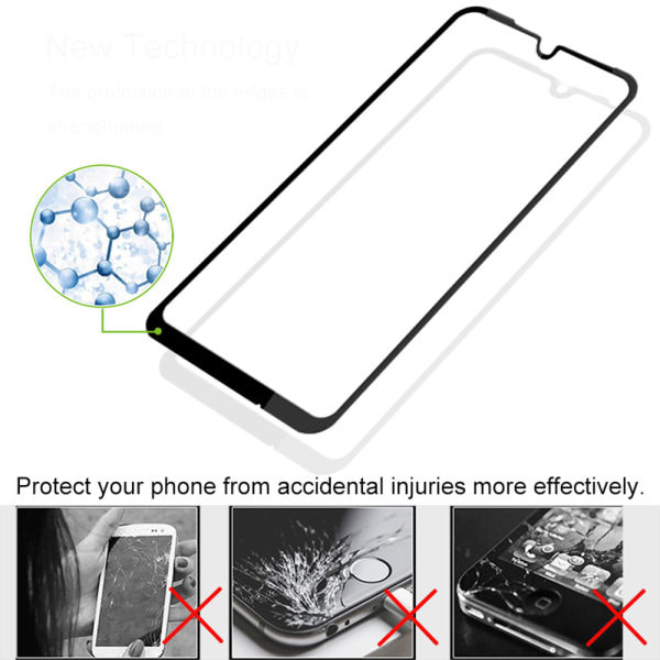 Skärmskydd 2.5D 5-PACK med Ram HD-Clear för Huawei P30 Lite Svart Svart