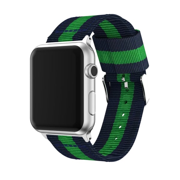 Exklusivt Armband för Apple Watch 42mm (Nylon/Stål) Blå-Vit-Röd