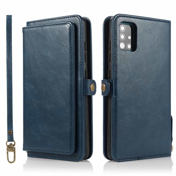 Samsung Galaxy A51 - Praktisk 2-1 Wallet etui Mörkblå